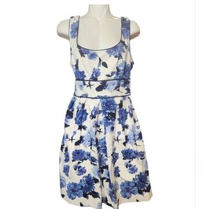 Teeze Me Blue and White Floral Midi Dress